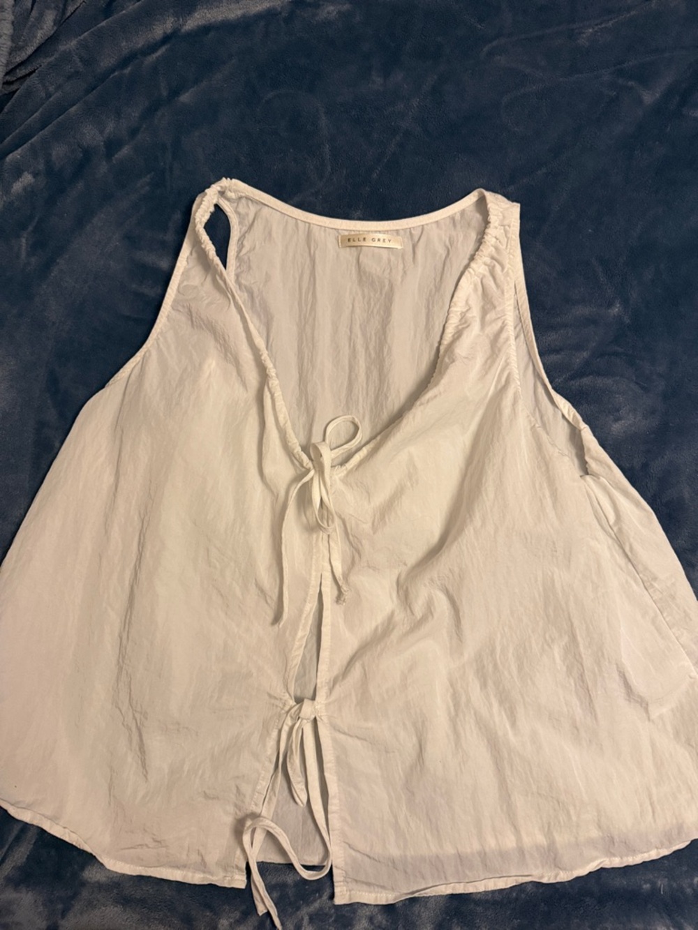 White Tie-Front Women's Tank Top